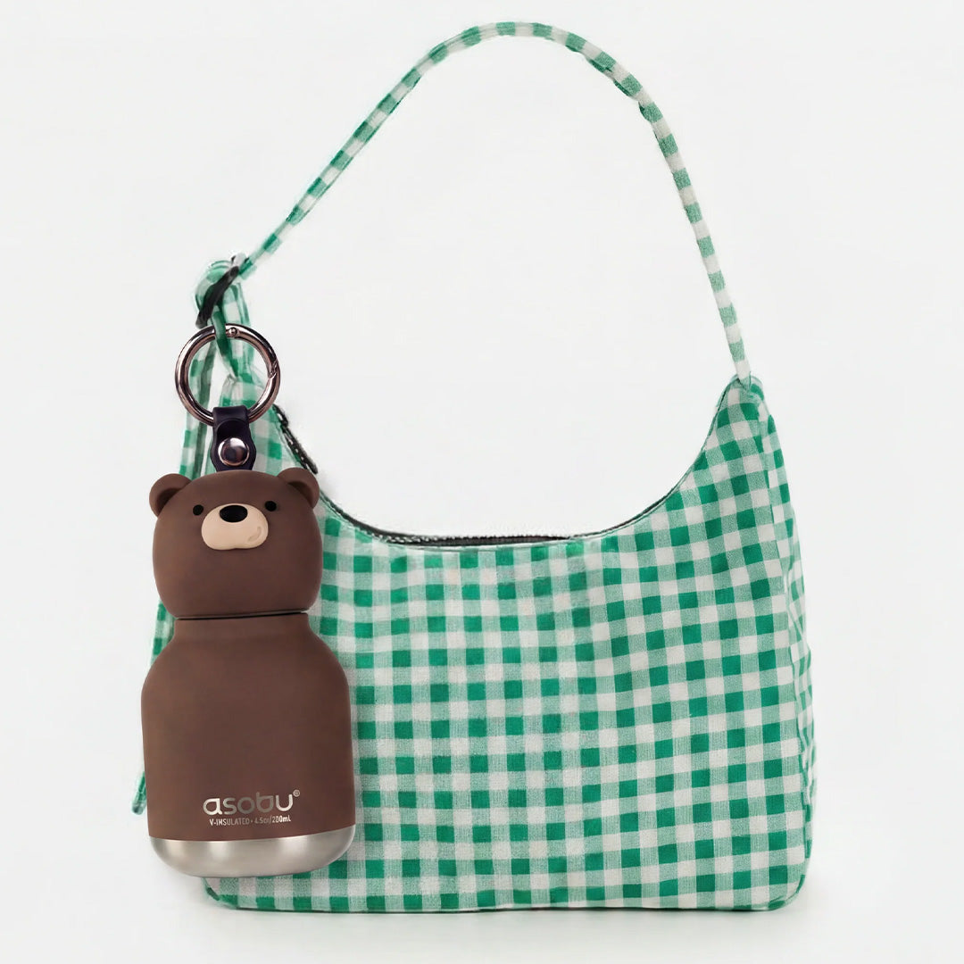 asobu rvs drinkfles mini besties - beer - 200 ml | IBV44-BROWN-BEAR | 2