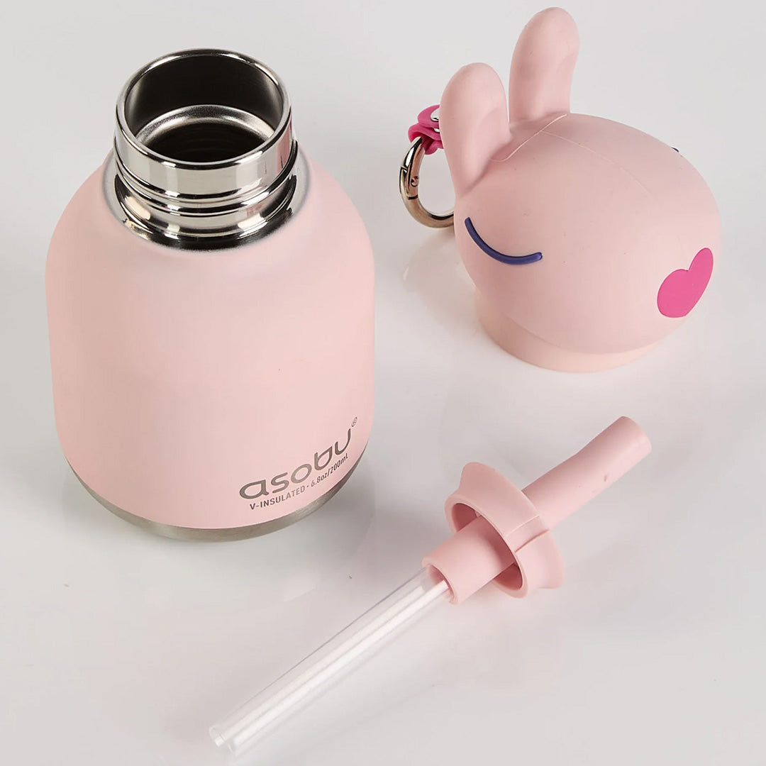 asobu rvs drinkfles mini besties - konijn - 200 ml | IBV44-BUNNY | 3