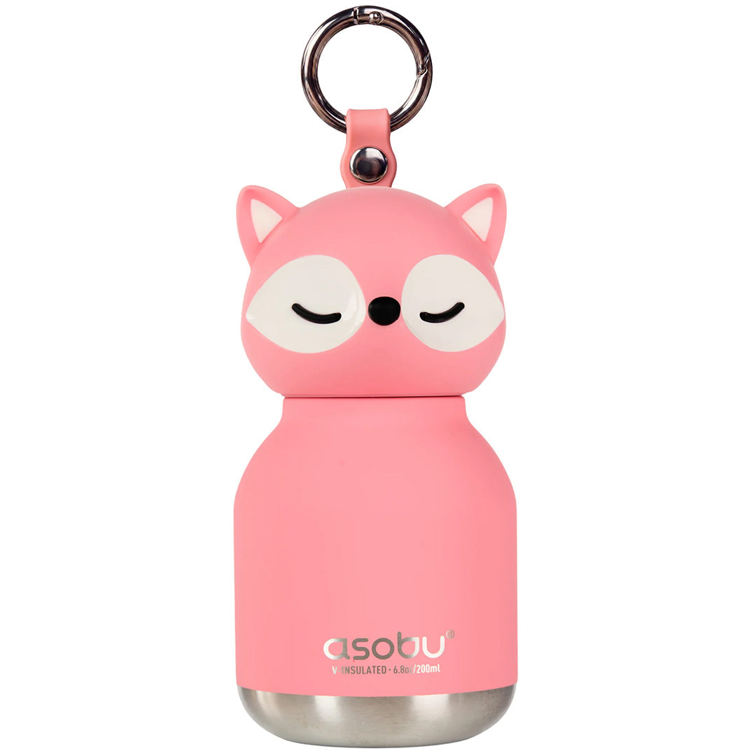 asobu rvs drinkfles mini besties - vos -  200 ml | IBV44-PINK-FOX | 
