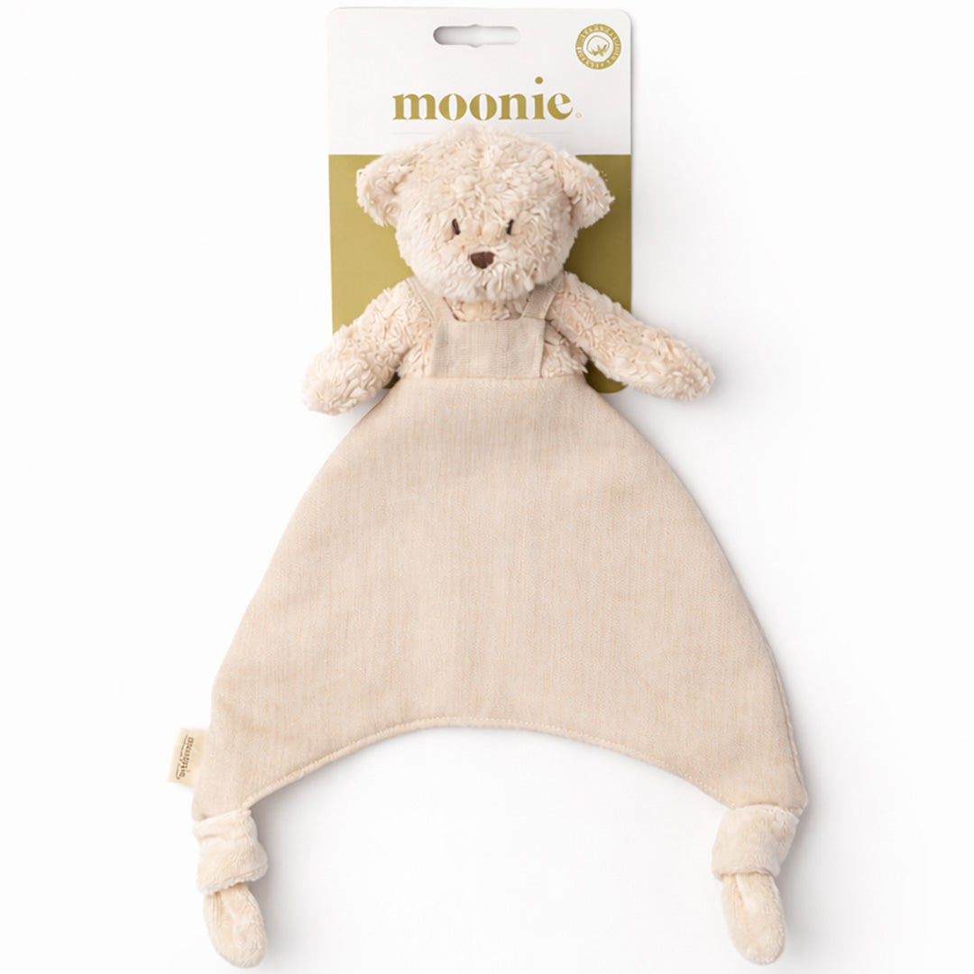 moonie knuffeldoekje beer doudou - sand - 35 cm