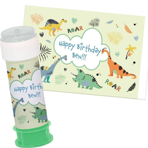 bellenblaasetiket dino's - 6st  | 68356 | 0