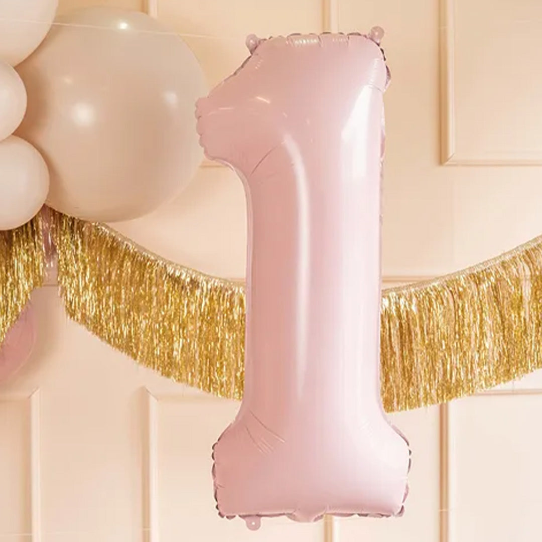 partydeco cijferballon 1 licht roze - 72 cm | FB230P-1-081J | 2