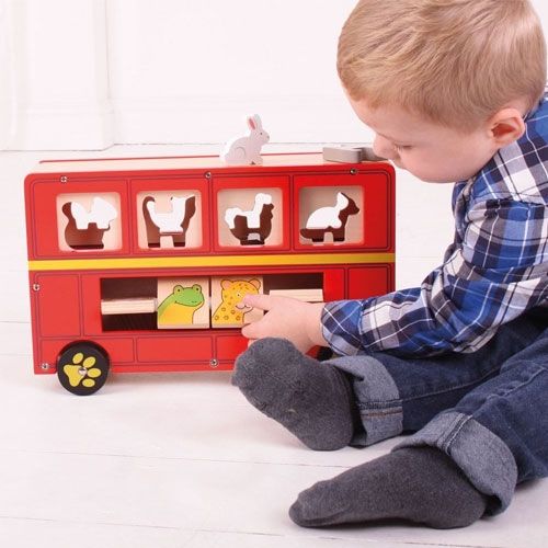 bigjigs rode vormenbus | BJ692 | 1