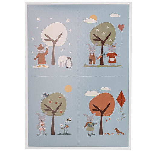 bloomingville poster met lijst -  de vier seizoenen - 72 cm | 82051482 | 0