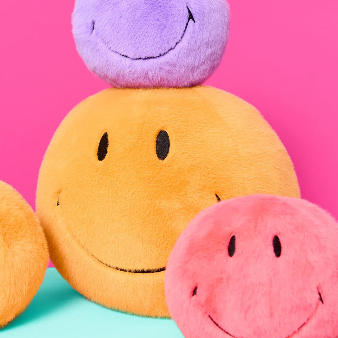 bon ton toys knuffelbal smiley eco fuzzy - geel - Ø23 cm | 35.323.200 | 2