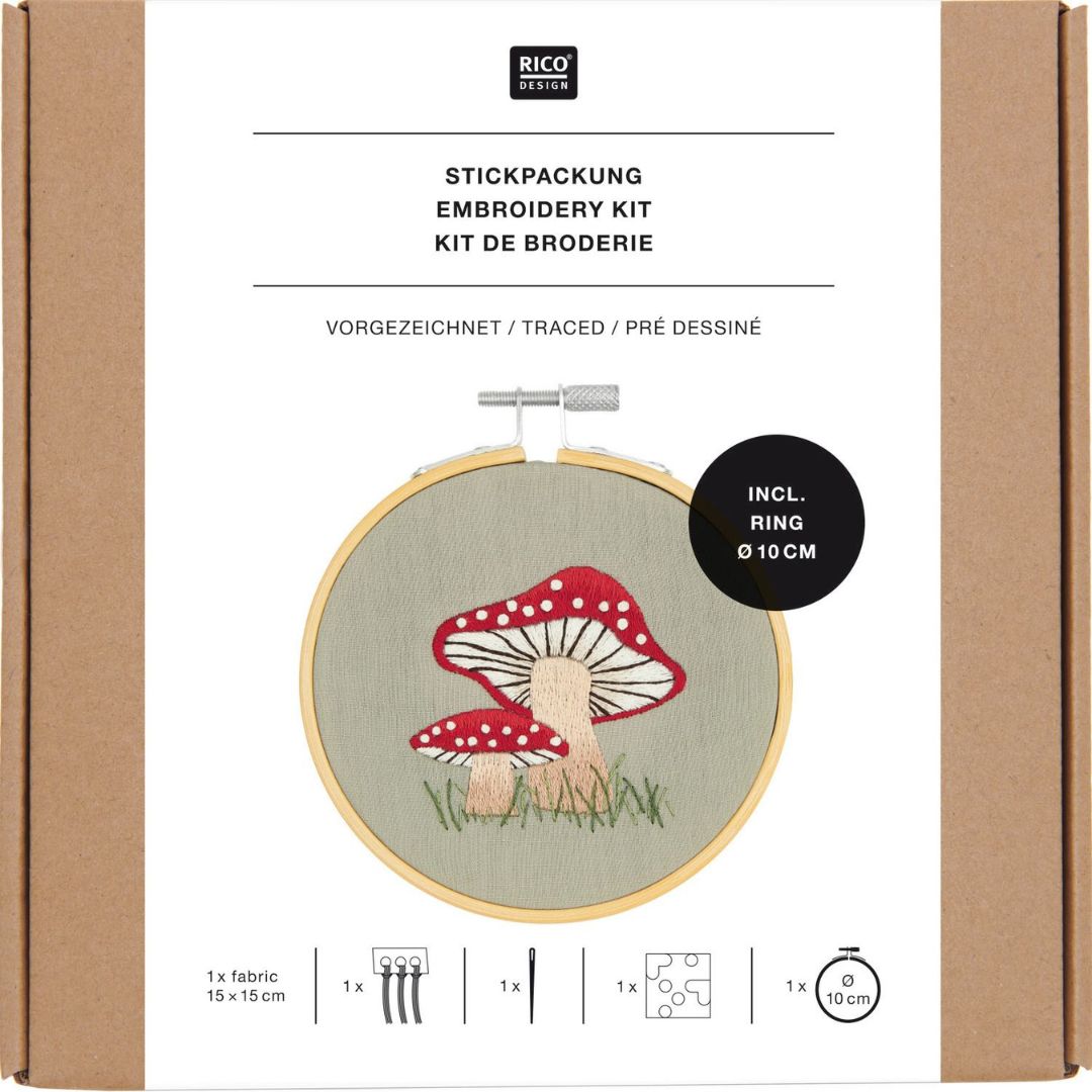 borduurring met garen - paddenstoel - Ø 10 cm | 100361 | 3