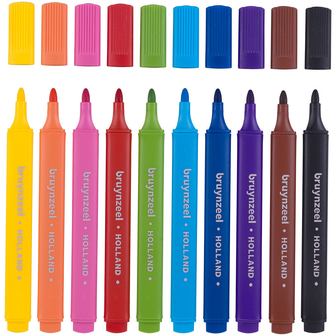 bruynzeel kids driehoekige viltstiften - 10st | 60123010 | 0