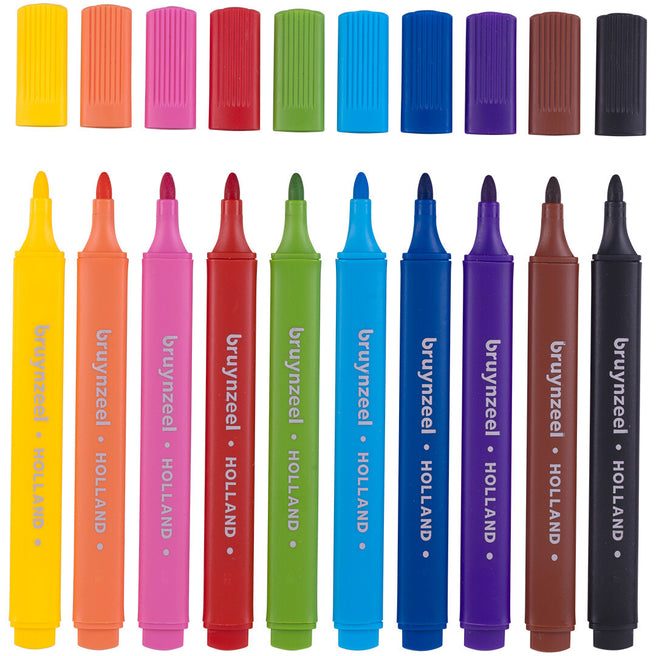 bruynzeel kids driehoekige viltstiften - 10st | 60123010 | 0
