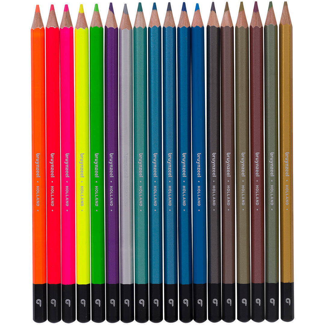 bruynzeel kleurpotloden metallic en neon - 18st | 60212318 | 0