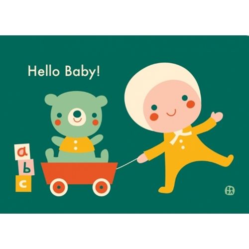 by bora geboortekaart unisex - groen | PCAB02 | 0