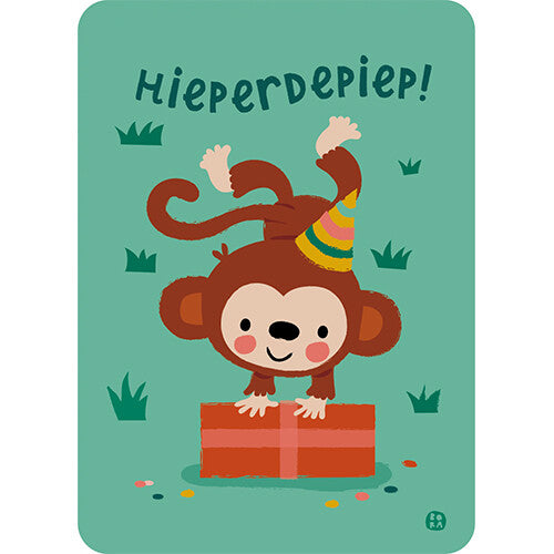 by bora verjaardagskaart jungle - aap | PCJU03 | 0