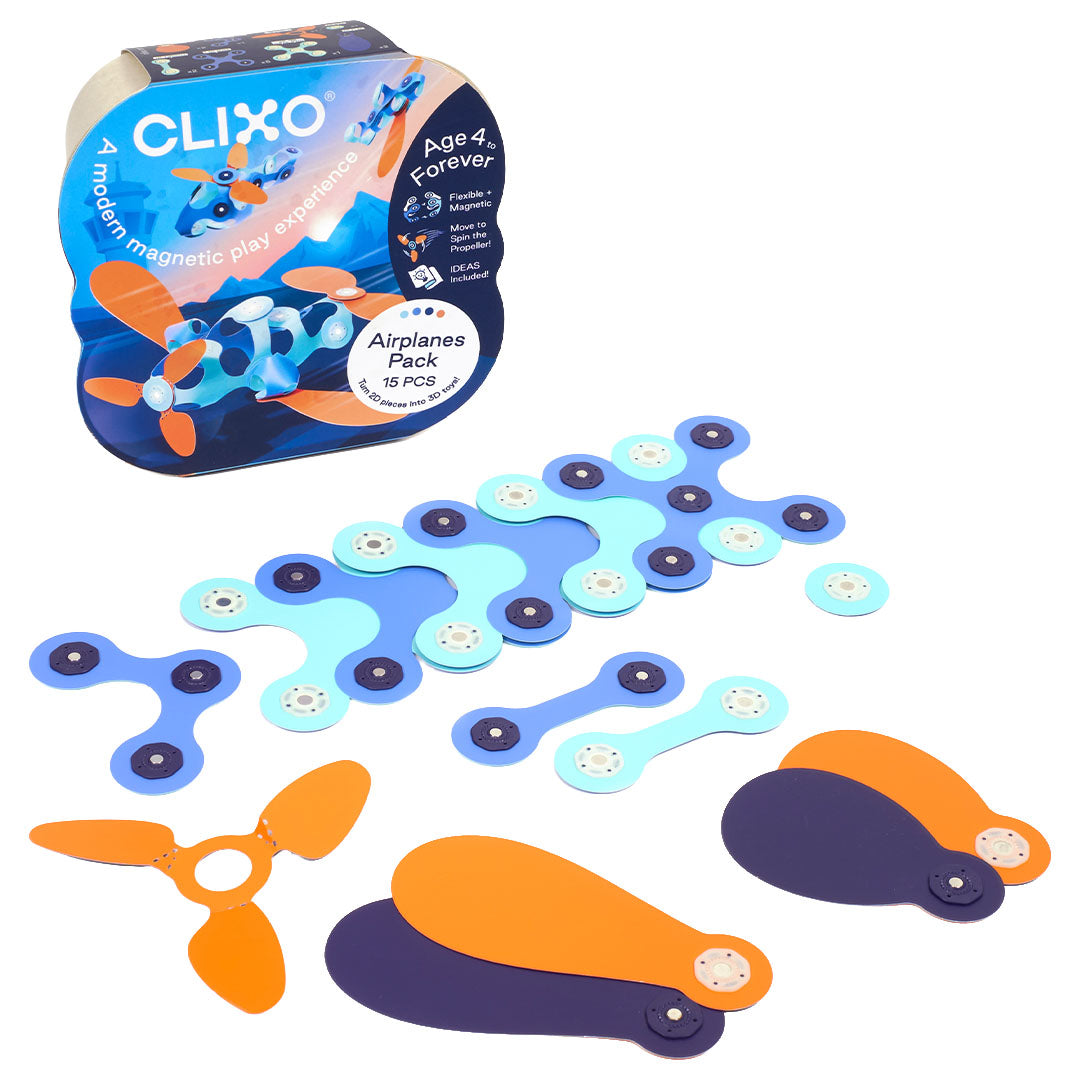 clixo magnetische bouwset airplane - 15-delig | CL-PLAN-RB-1 | 