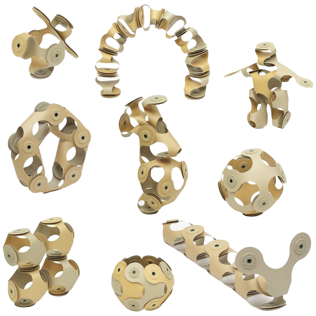 clixo magnetische bouwset designer - beige grijs - 9-delig | CL-910T-LT-1 | 4
