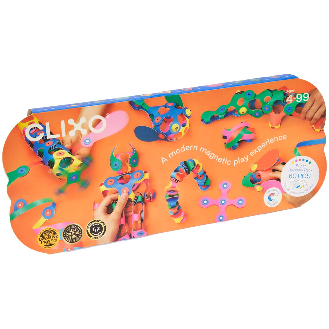 clixo magnetische bouwset super rainbow - 60-delig | CL-SRBW-RB-1 | 6