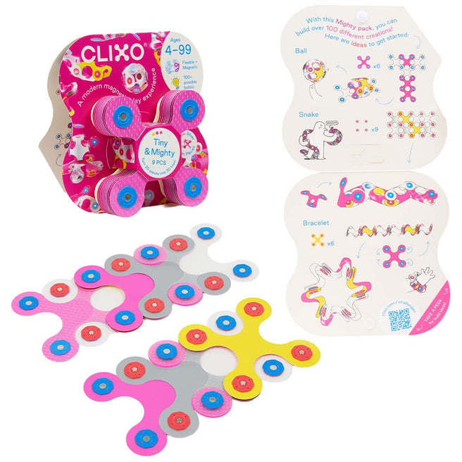 clixo magnetische bouwset tiny & mighty - sparkle - 9-delig | CL-MITY-SK-5 | 