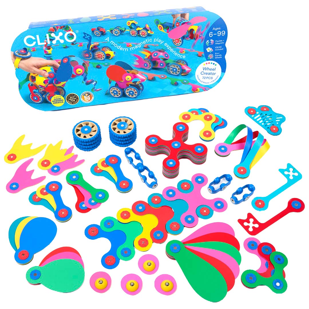 clixo magnetische bouwset wheel creator - 72-delig | CL-WHCR-RB-1 | 