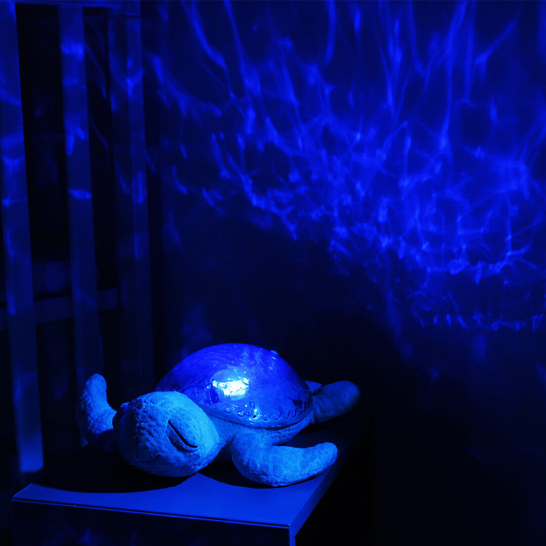 cloud.b knuffelschildpad met nachtlamp en geluid - aqua | CLB-REC-TURTLE-AQ | 1