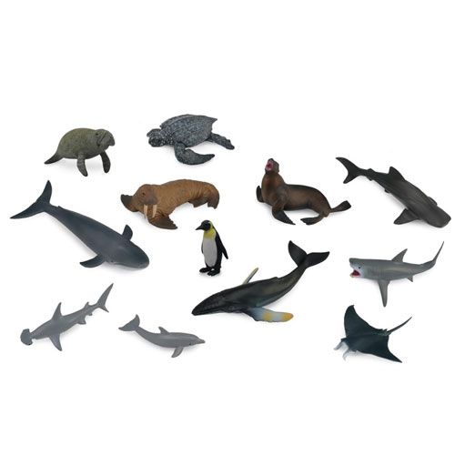 collecta set a mini zeedieren 7-3 cm (12st) | 3389107 | 0