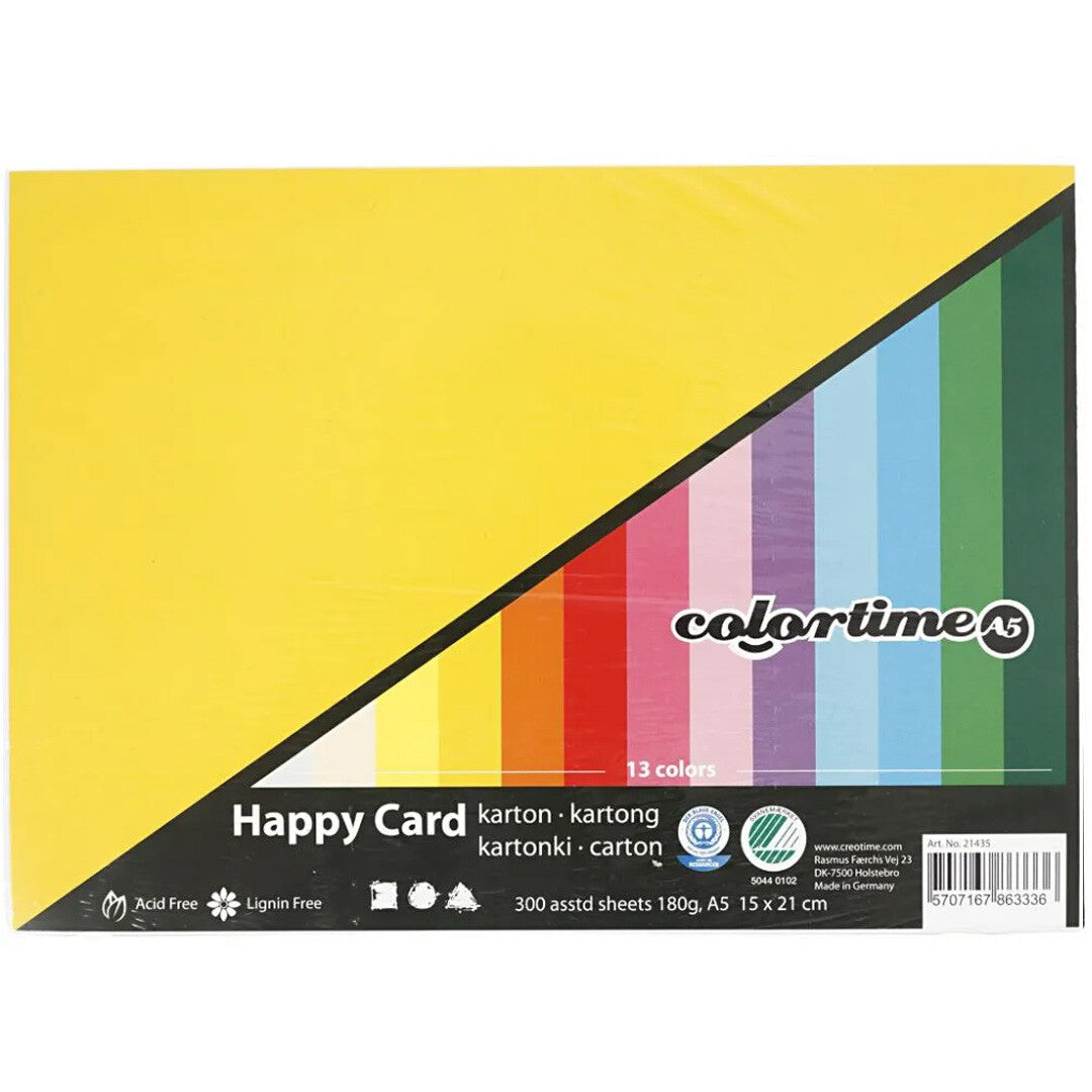 colortime knutselkarton A5 180 gr - multi - 300 vellen  | 21435 | 1
