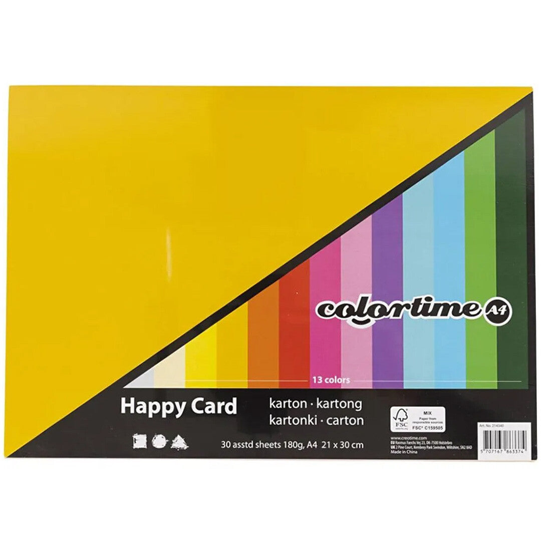 colortime  lentekarton A4 180 gr- multi - 30 vellen | 214340 | 0