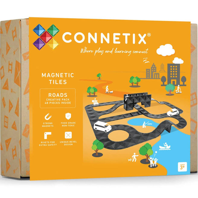 connetix magnetische tegels - creative roads - 48st | CT-O-00048-CR | 0