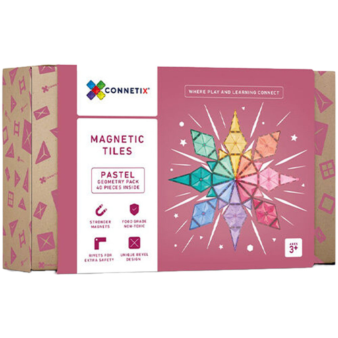 connetix magnetische tegels geometry - pastel - 40st     | CON-EU-P40G | 0
