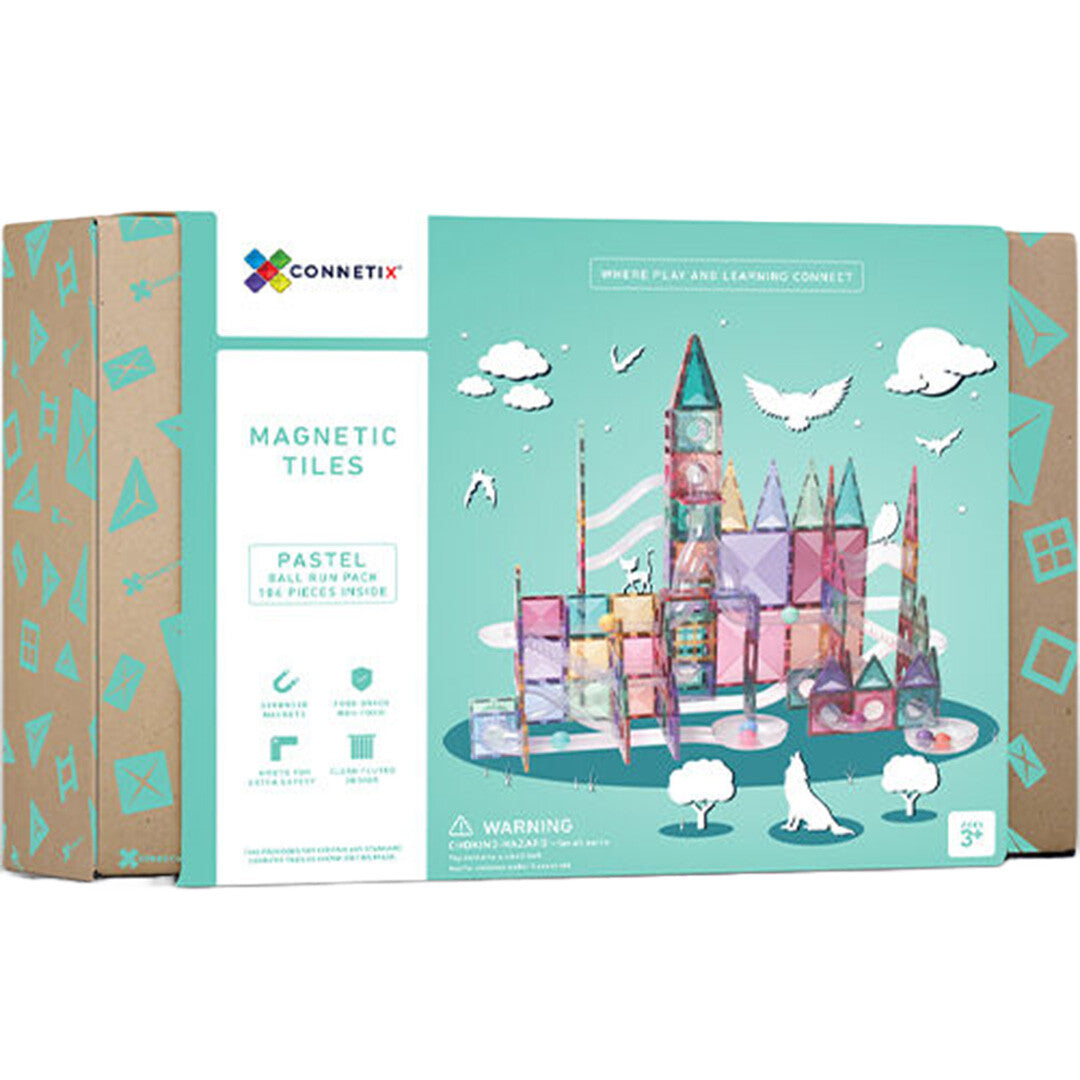 connetix magnetische tegels knikkerbaan - pastel - 106st   | CON-EU-P106BR | 0