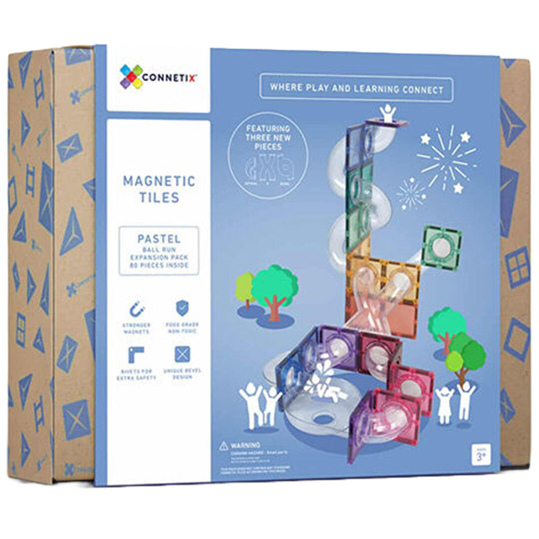 connetix magnetische tegels knikkerbaan - pastel - 80st | CON-EU-P80BR | 0