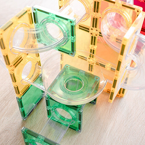 connetix magnetische tegels knikkerbaan - rainbow - 66st | CON-EU-66BR | 1