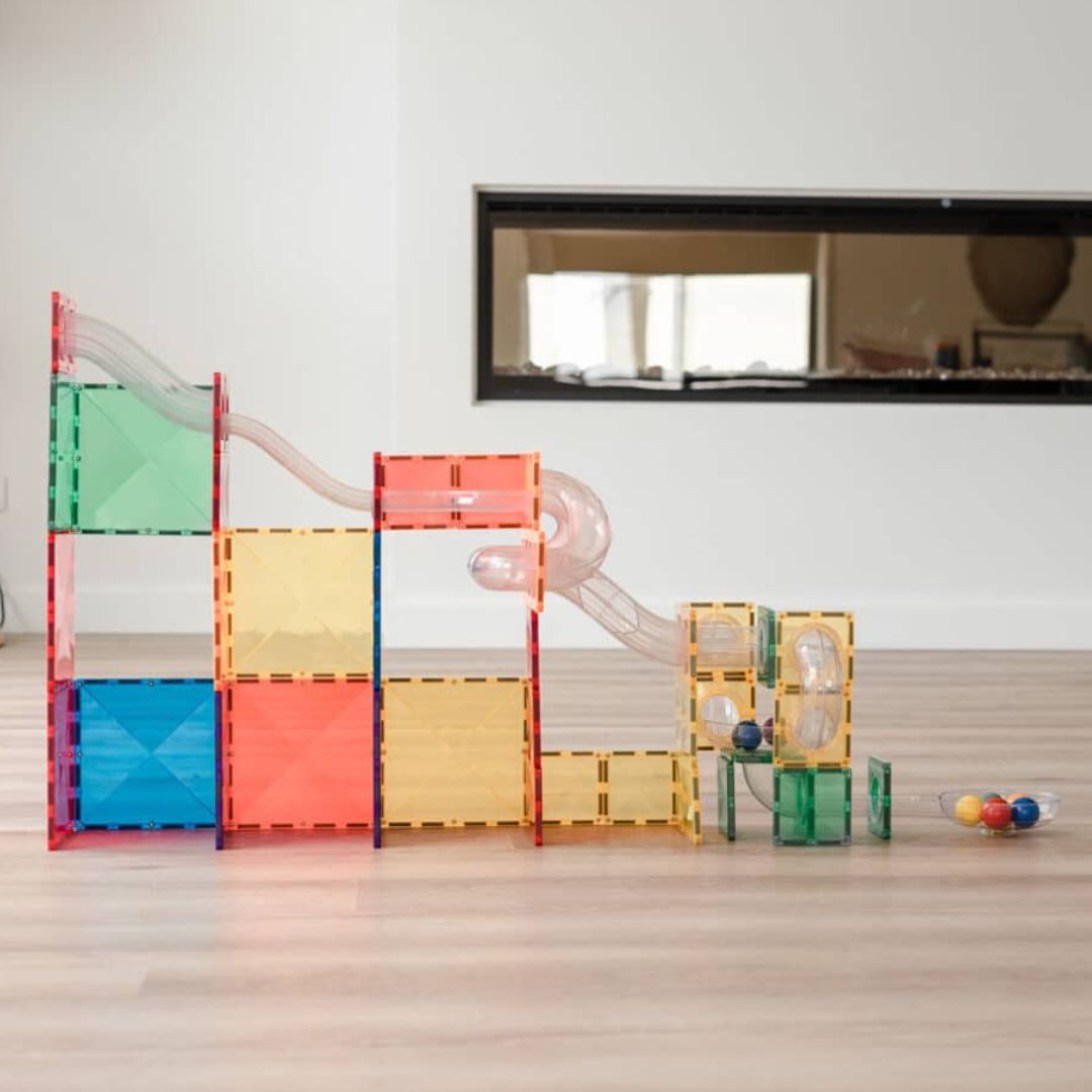 connetix magnetische tegels knikkerbaan - rainbow - 66st | CON-EU-66BR | 3