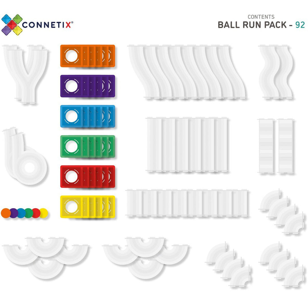 connetix tuiles magnétiques parcours de billes - 92pcs