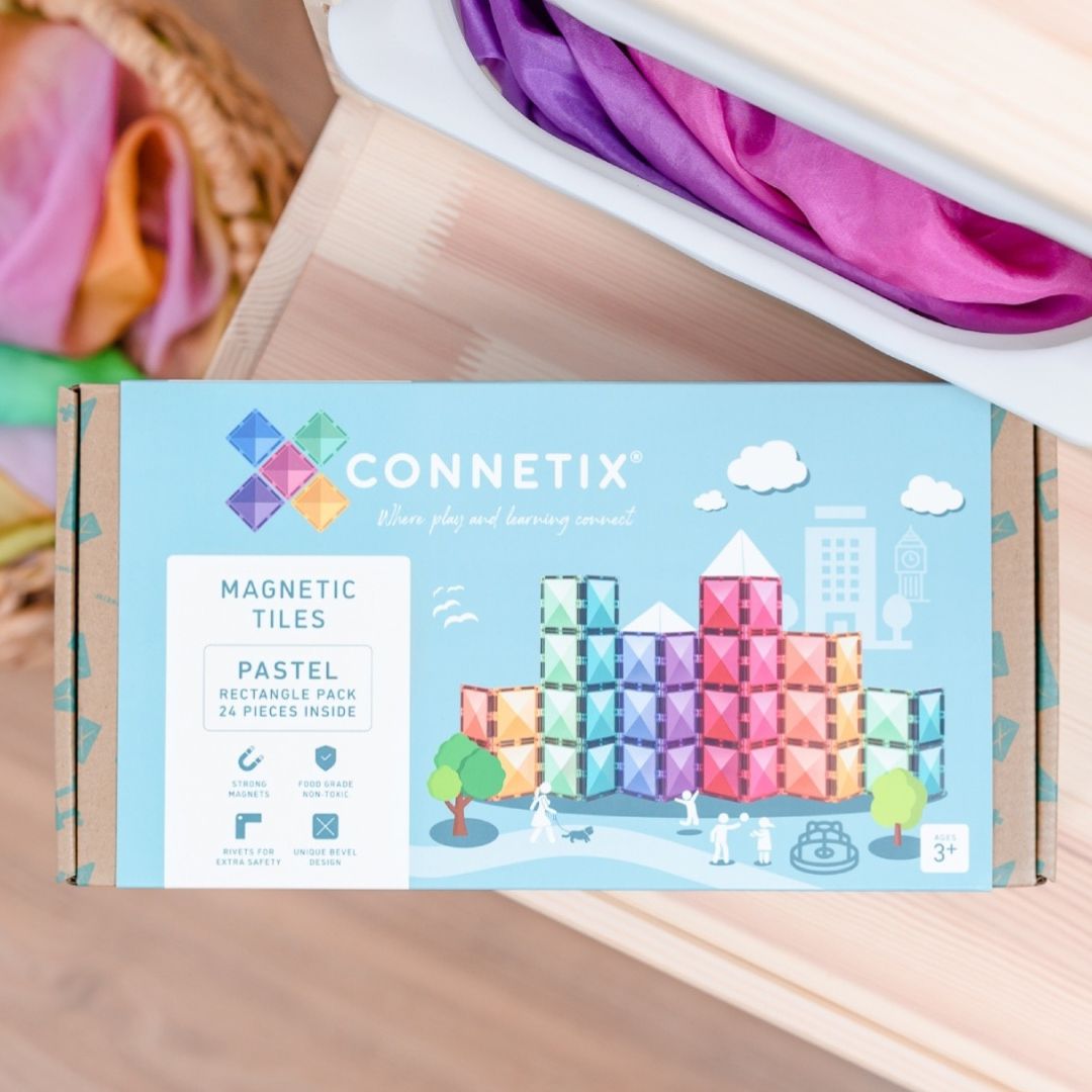 connetix magnetische tegels rectangle pack - pastel - 24st   | CON-EU-P24 | 7