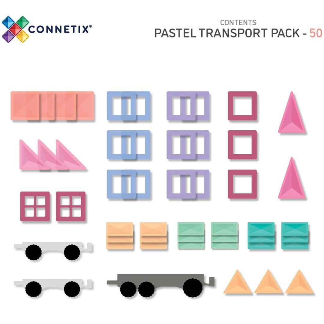 connetix magnetische tegels transport - pastel - 50st | CT-P-00050-TR | 7