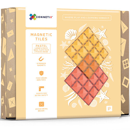 connetix uitbreidingsset bodemplaten - lemon-peach - 2st  | CON-EU-P2BP-LP | 0