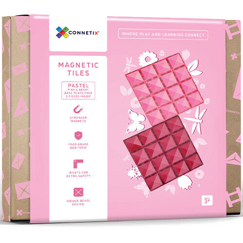 connetix uitbreidingsset bodemplaten - pink-berry - 2st  | CON-EU-P2BP-PB | 0