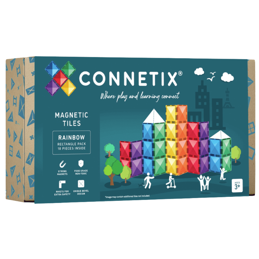 connetix magnetische tegels rectangle pack - rainbow - 18st   | CON-EU-18 | 11