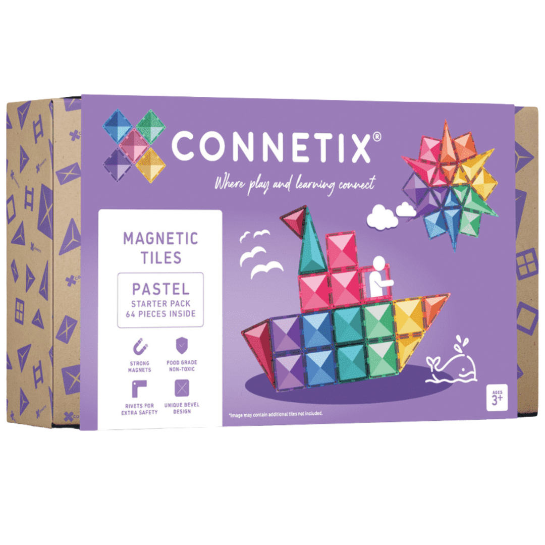 connetix magnetische tegels startersset - pastel - 64st  | CON-EU-P64 | 11
