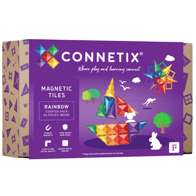 connetix magnetische tegels startersset - rainbow - 60st  | CON-EU-60 | 11