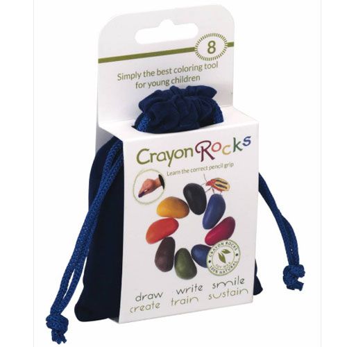 crayon rocks waskrijtjes 8 st in 8 kleuren - fluwelen zakje | CR.BVE.08 | 2