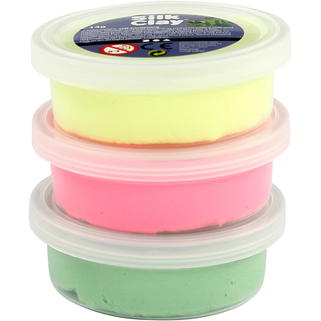 creativ company boetseerklei silk clay - neon - 3st | 78148 | 0