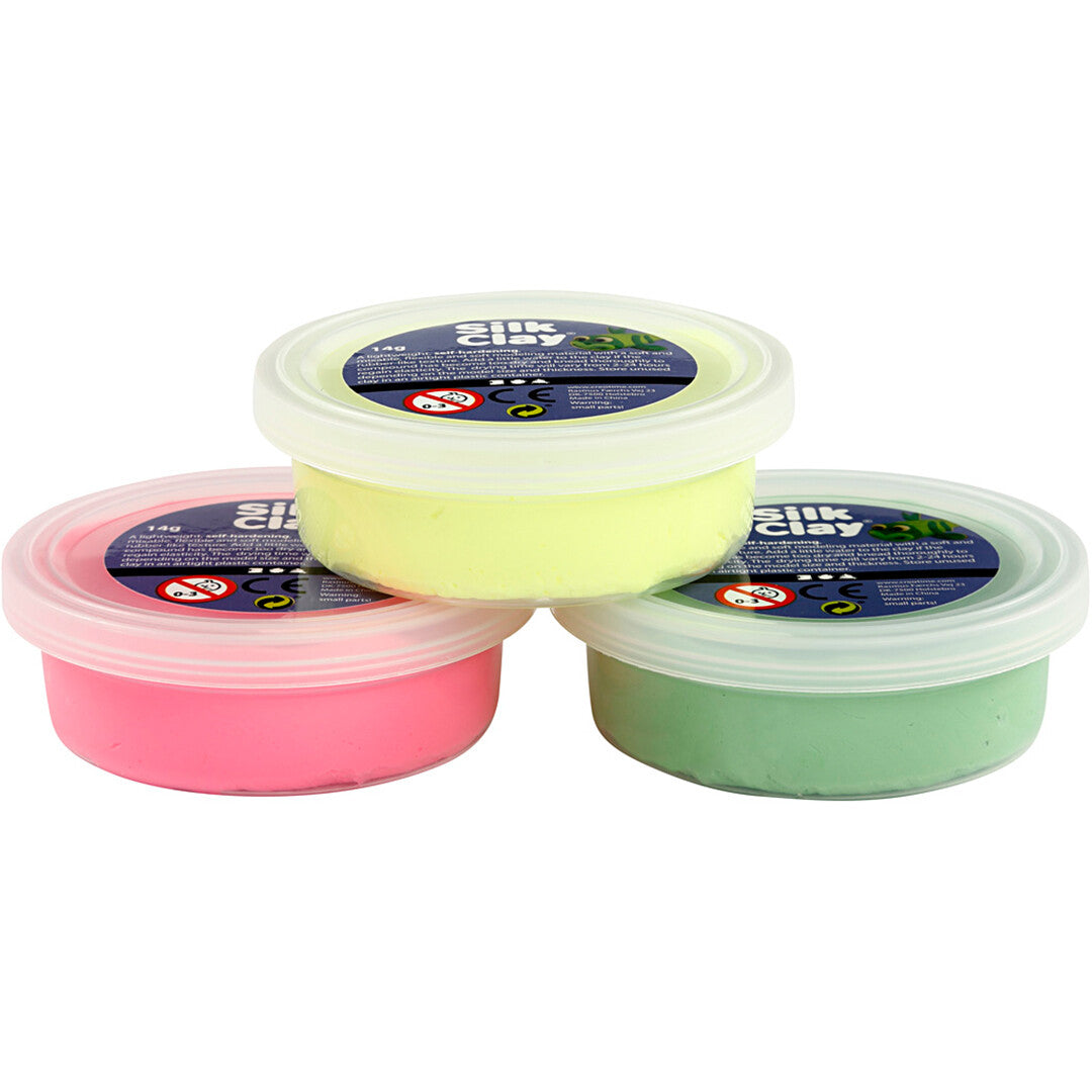 creativ company boetseerklei silk clay - neon - 3st | 78148 | 1