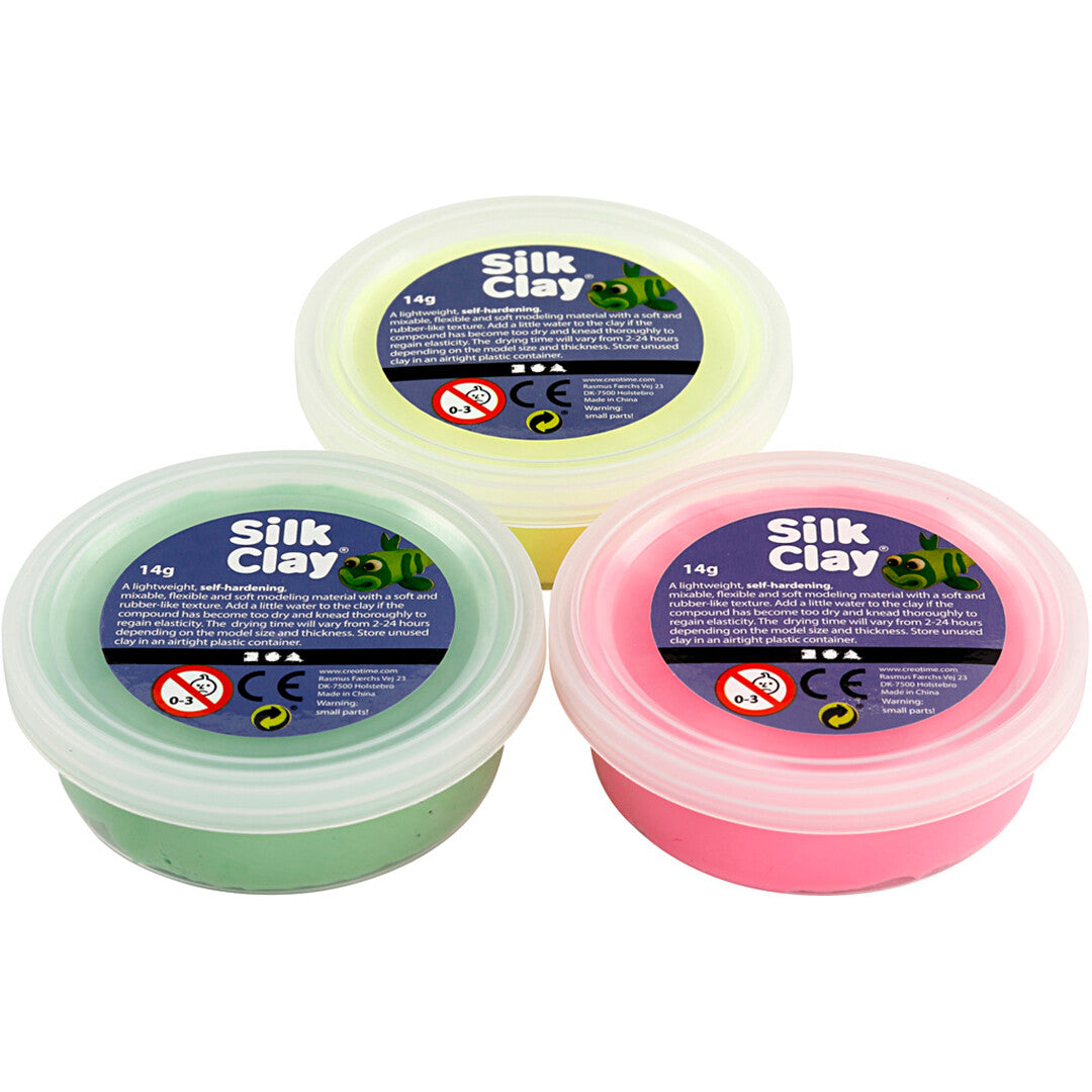 creativ company boetseerklei silk clay - neon - 3st | 78148 | 3