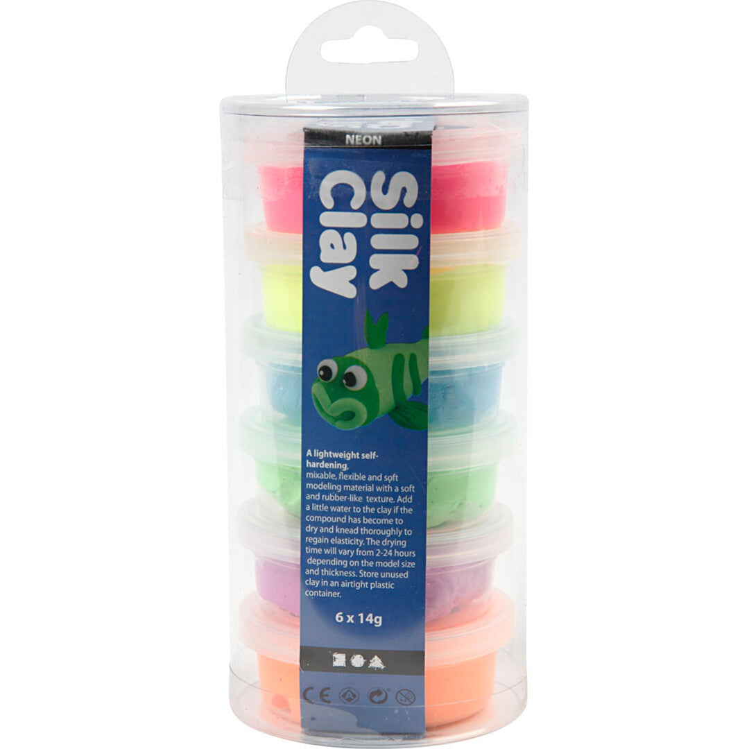 creativ company boetseerklei silk clay - neon - 6st | 79140 | 11