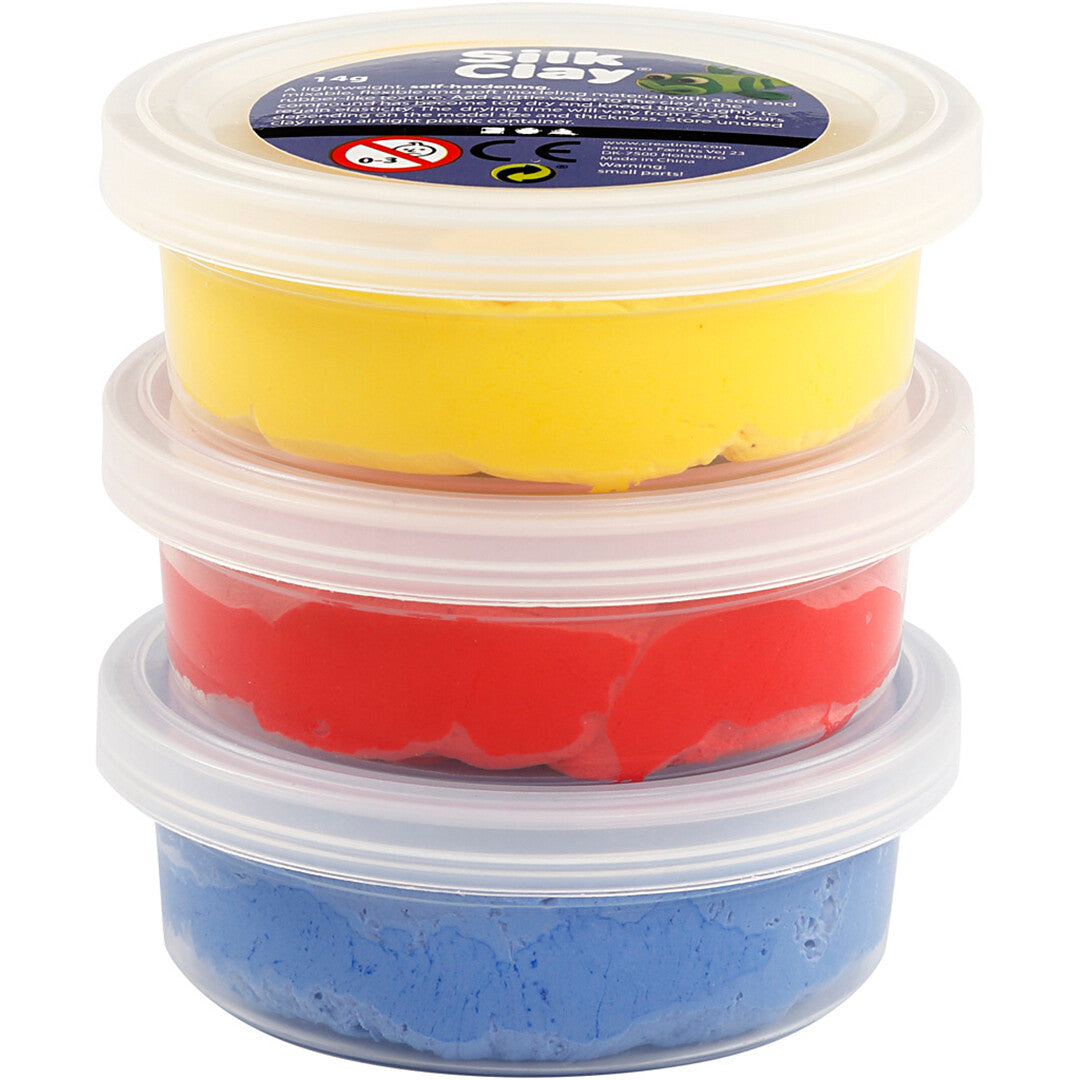 creativ company boetseerklei silk clay - primaire kleuren - 3st | 78149 | 0