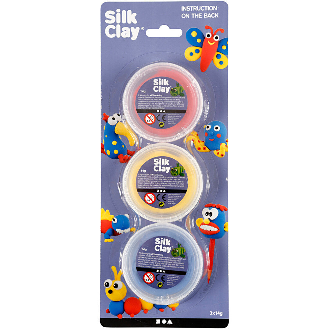 creativ company boetseerklei silk clay - primaire kleuren - 3st | 78149 | 7