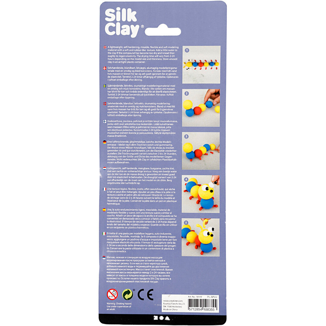 creativ company boetseerklei silk clay - primaire kleuren - 3st | 78149 | 8