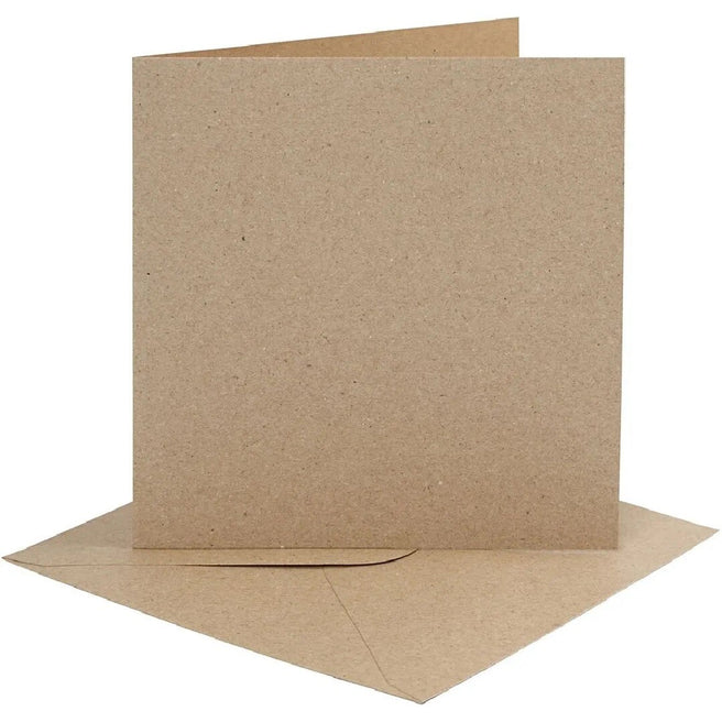 creativ company kaarten met envelop naturel - 15x15 cm - 4st | 230552 | 0