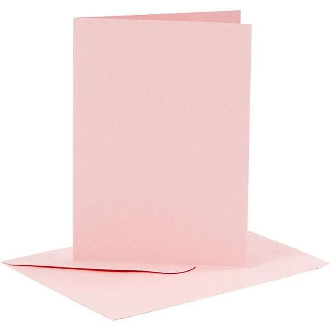 creativ company kaarten met envelop roze - 10,5x15 cm - 6st  | 23016 | 0