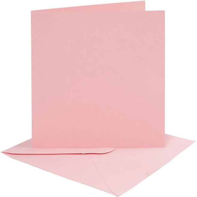 creativ company kaarten met envelop roze - 15x15 cm - 4st | 230547 | 0