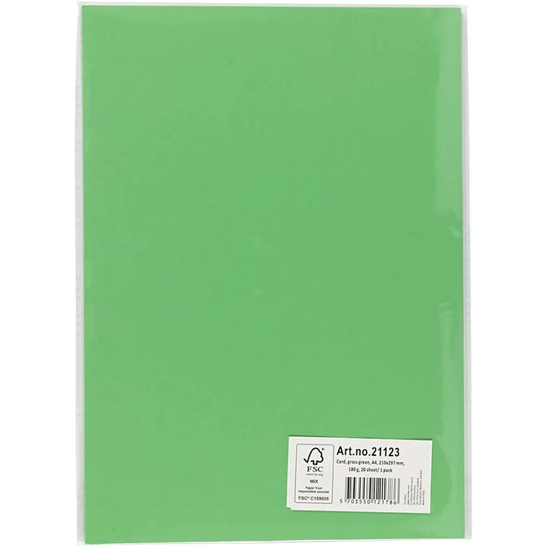 creativ company knutselkarton A4 180 gr - groen - 20 vellen  | 21123 | 1